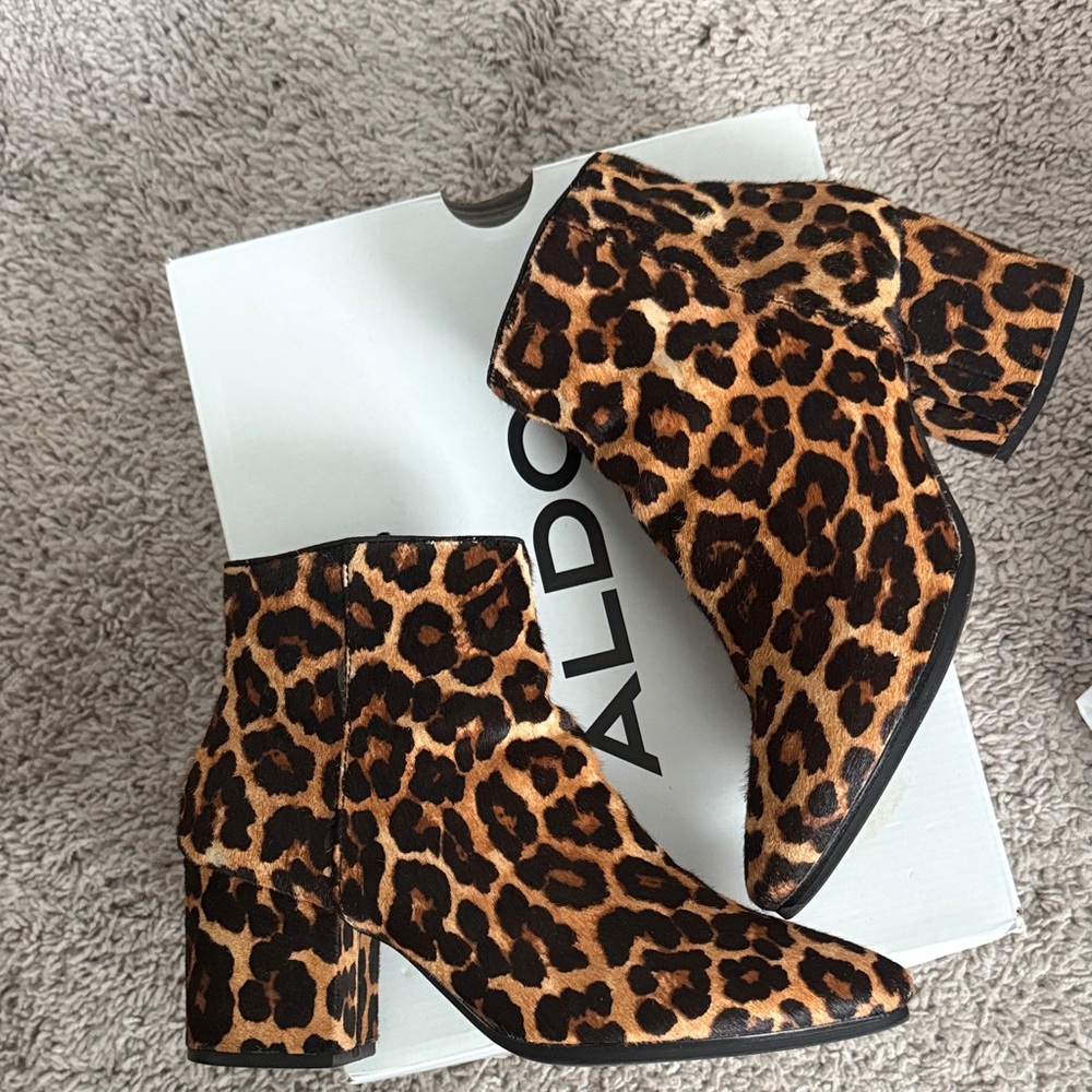 Aldo Animal Print Ankle Booties